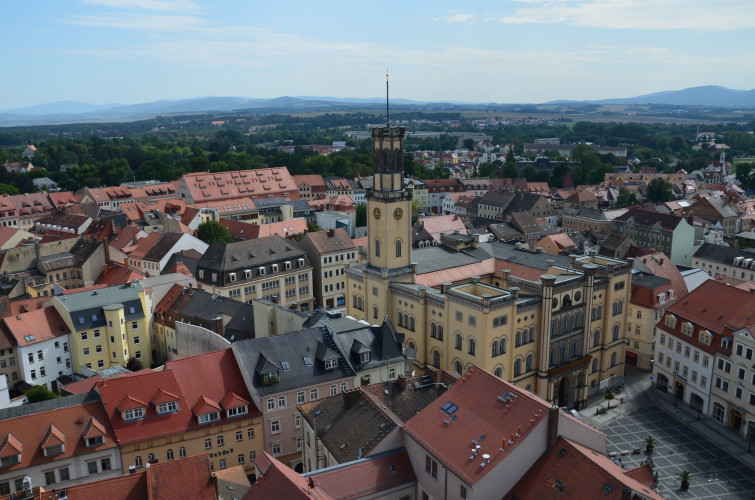 Rynek Zittau z lotu ptaka Prawa autorskie: © Zittauer Stadtentwicklungsgesellschaft mbH Prawa, źródło: http://revival.ioer.eu